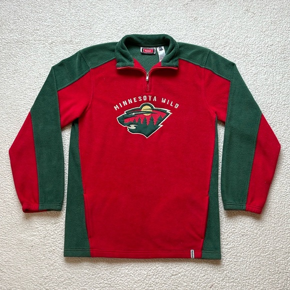 Reebok Other - Vintage 90s/Y2K Reebok NHL Minnesota Wild Cut & Sew Embroidered 1/4 Zip Fleece